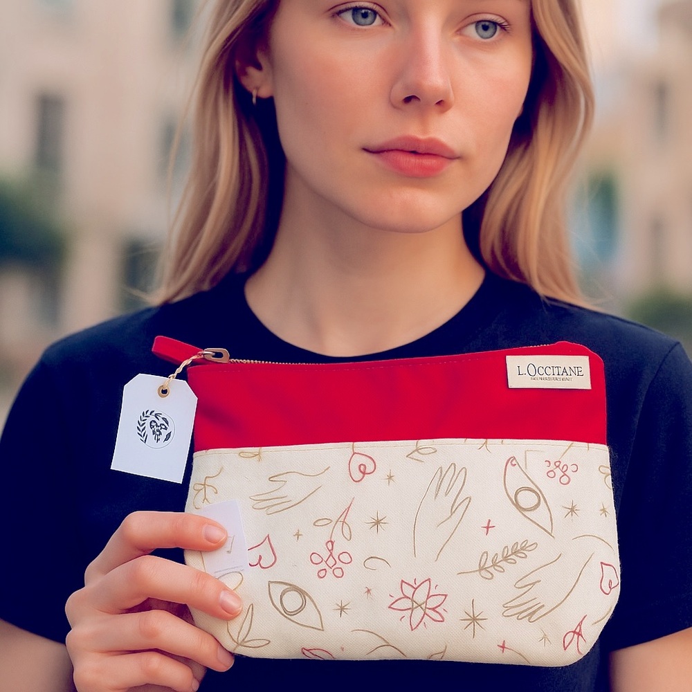 COSMETIC BAG L’OCCITANE Travel Makeup Bag Cotton Pocket Zipper